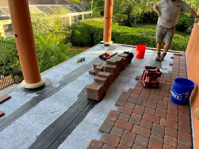Waterproofing and new pavers going down on the balcony
